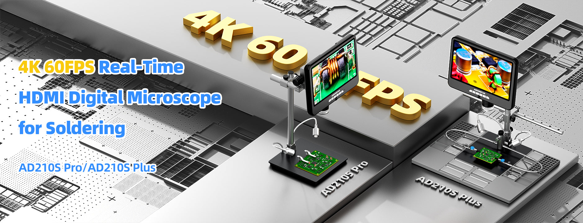 Andonstar AD208S 8.5 Inch Lcd-scherm 5X-1200X Digitale Microscoop 1280 * 800 Verstelbare 1080P Scope Soldeerbout met Twee Vullichten Andonstar AD208S 8.5 Inch Lcd-scherm 5X-1200X Digitale Microscoop 1280 * 800 Verstelbare 1080P Scope Soldeerbout met Twee Vullichten