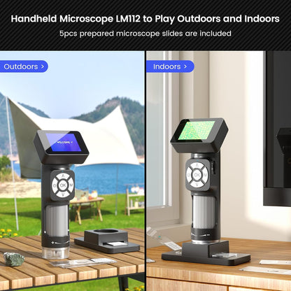 LM112 Microscope for Kids Adults Handheld Portable Microscope