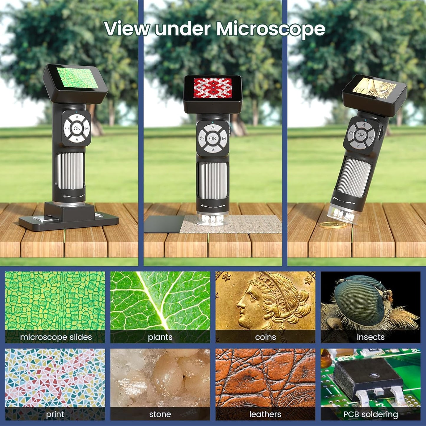 LM112 Microscope for Kids Adults Handheld Portable Microscope