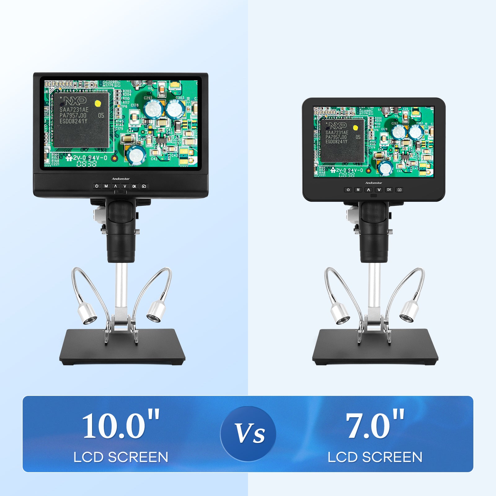 3 lenses AD246S-M/AD249S-M LCD HDMI 10/7 inch Digital Microscope