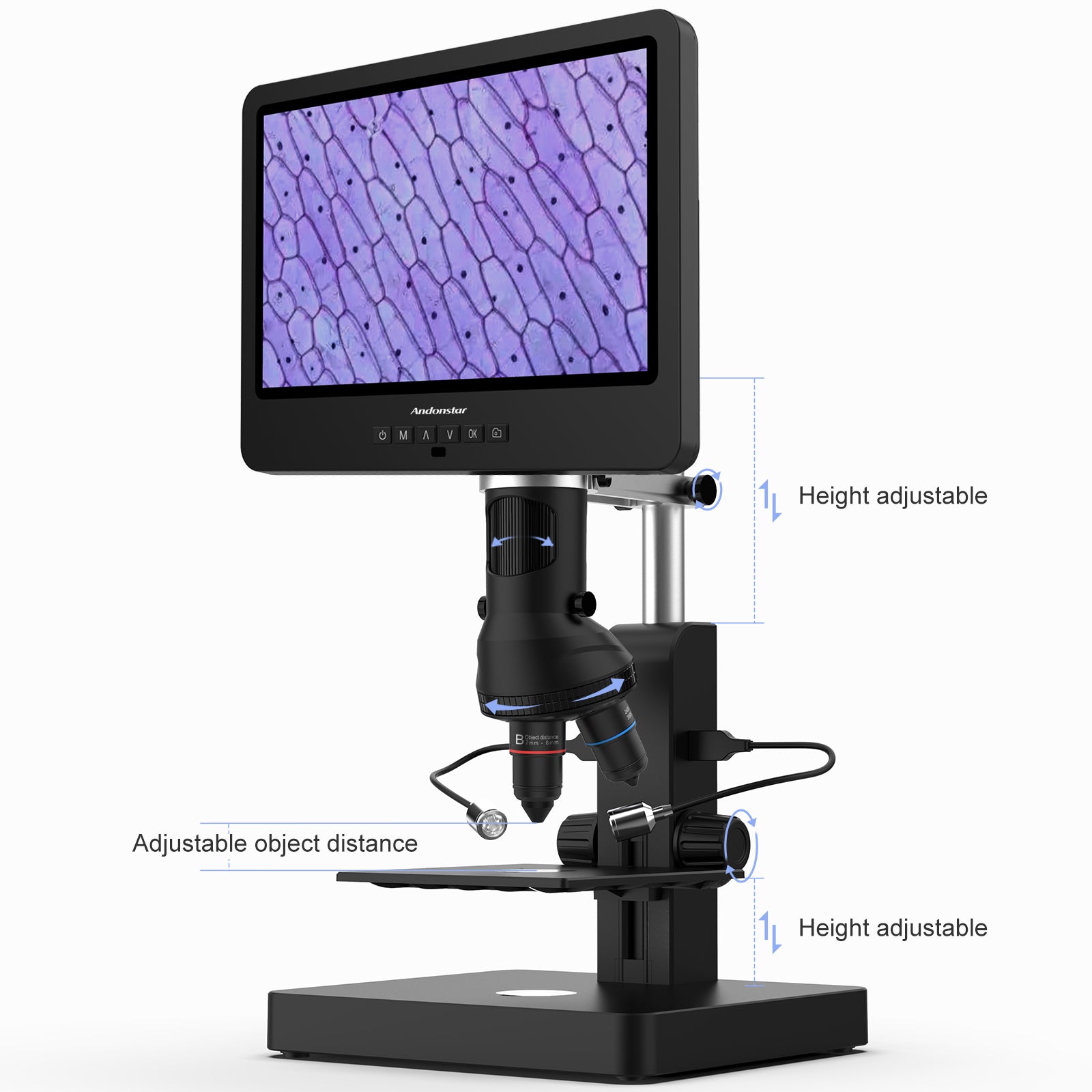 Andonstar AD246S-P/AD249S-P HDMI 7/10 inch 3 Lenses LCD Biological Dig