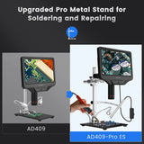 Andonstar AD409 Pro-Es HDMI Digital Microscope with Endoscope, 10.1 inch LCD Screen Soldering Microscope