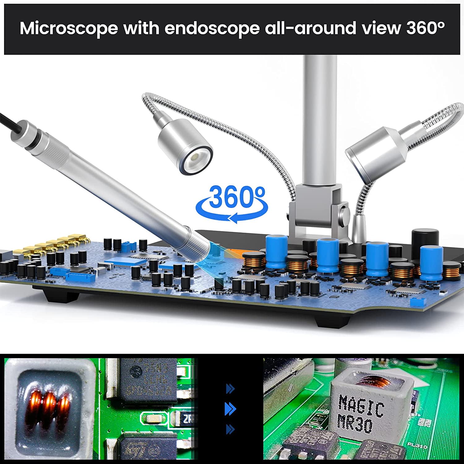 Andonstar AD409 Pro-Es 10.1 inch HDMI Digital Microscope with Endoscop