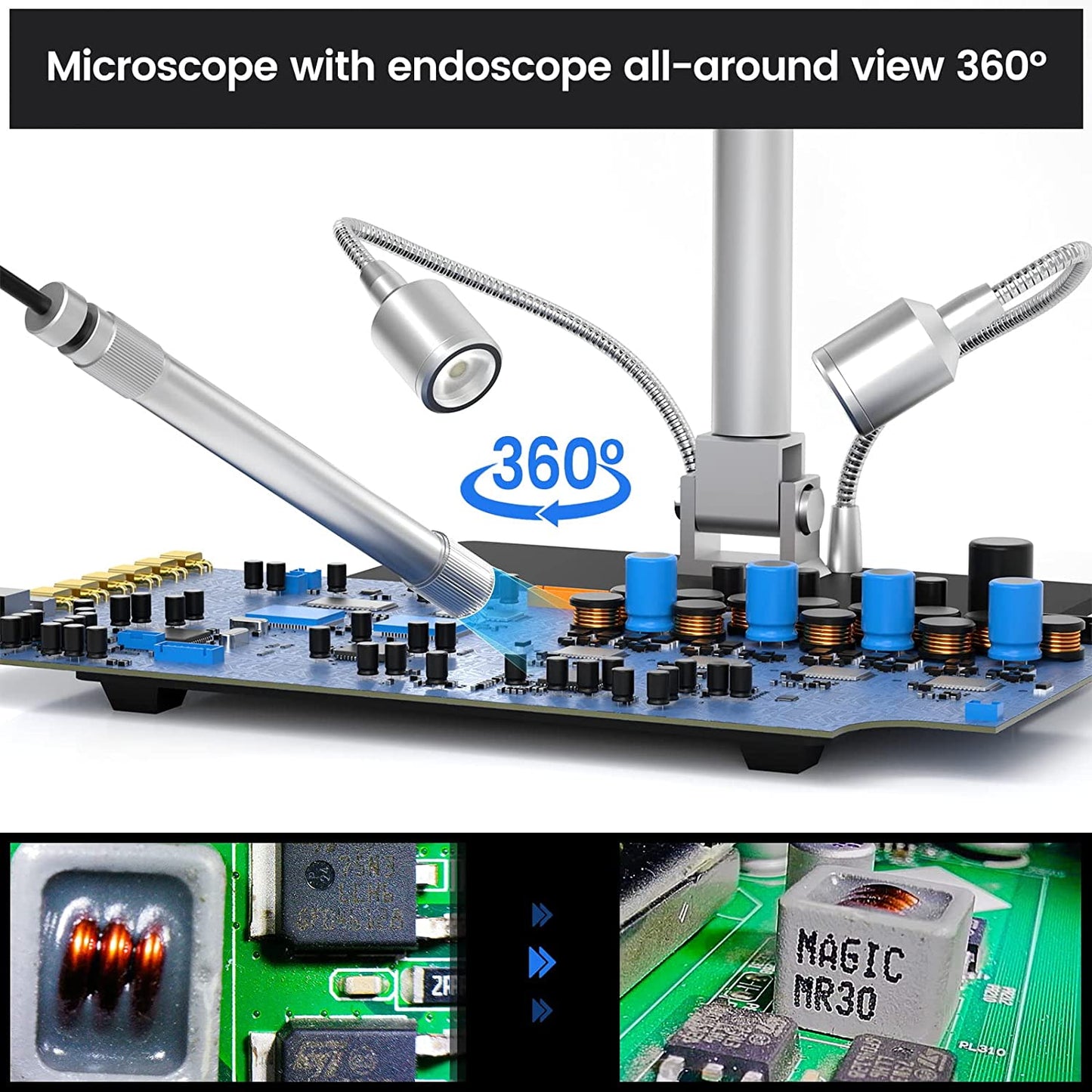 Andonstar AD409 Pro-Es 10.1 inch HDMI Digital Microscope with Endoscope Soldering Microscope