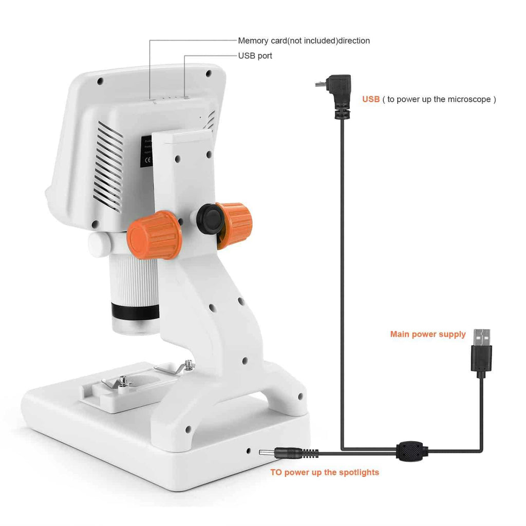 Andonstar AD102 Digital Microscope With Plastic Stand for Biology Slides Observation