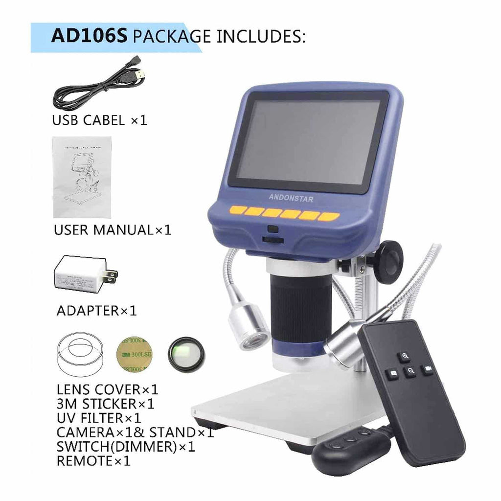 Andonstar AD106S 220X Digital Microscope with 4.3'' LCD Screen for SMD SMT Soldering