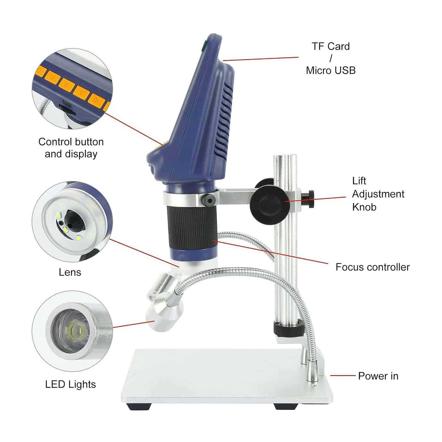 Andonstar AD106S Digital Microscope with 4.3-inch Display