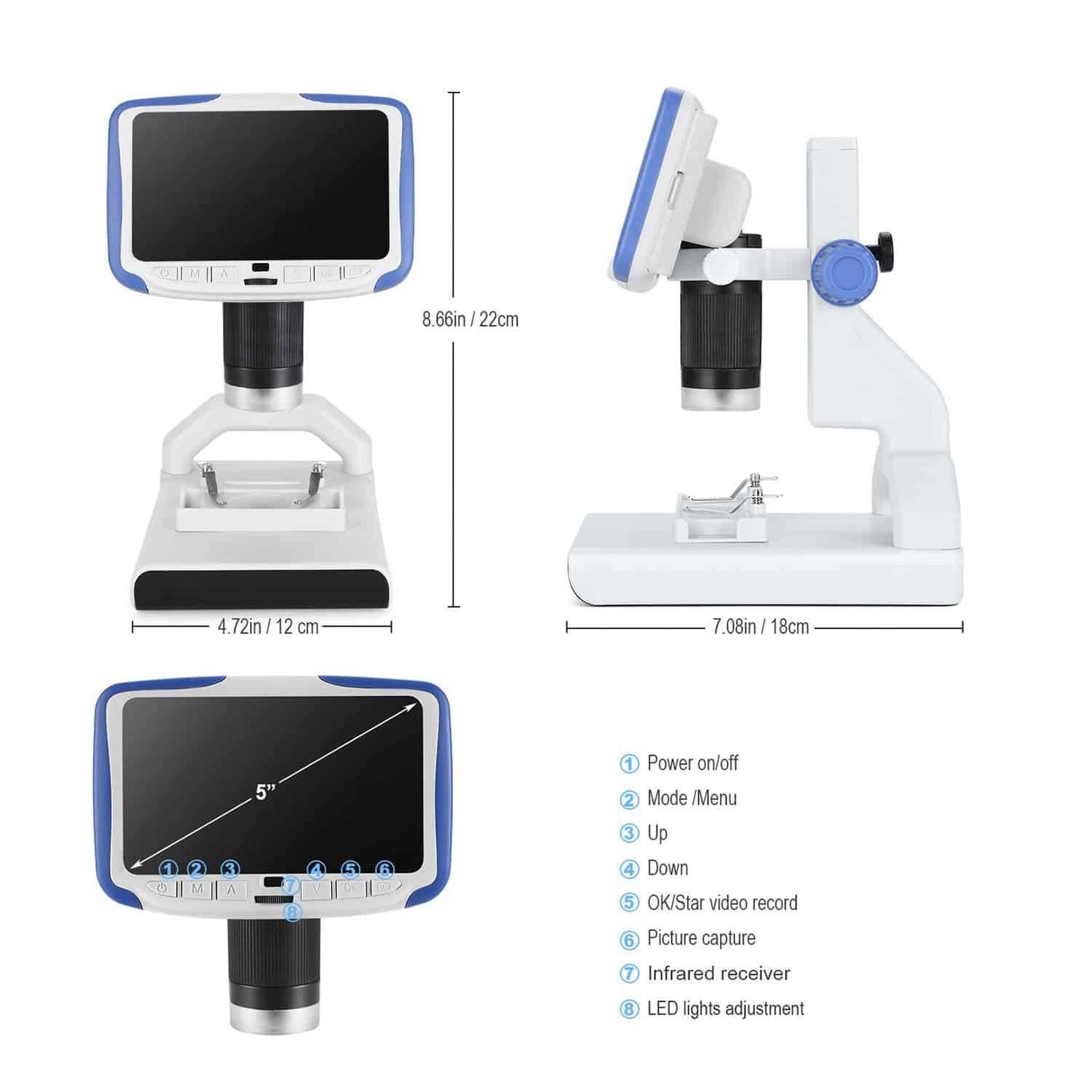 Andonstar AD205 Children's Digital Microscope for Biological Experiment and Coin Collection