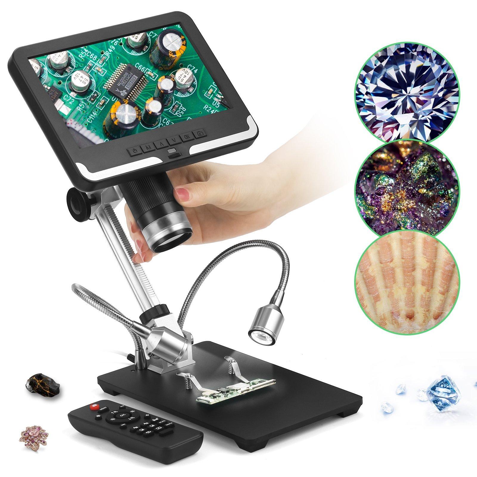 Andonstar AD206 HD Digital Microscope with 7'' FHD LCD Screen 3D Effect CPU BGA Soldering Tool for PCB Check and Watch/Phone Repair