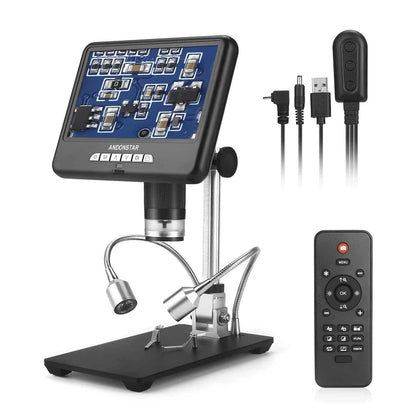 Andonstar AD207 2MP 3D Digital Microscope with 7-inch LCD FHD Screen for PCB Soldering