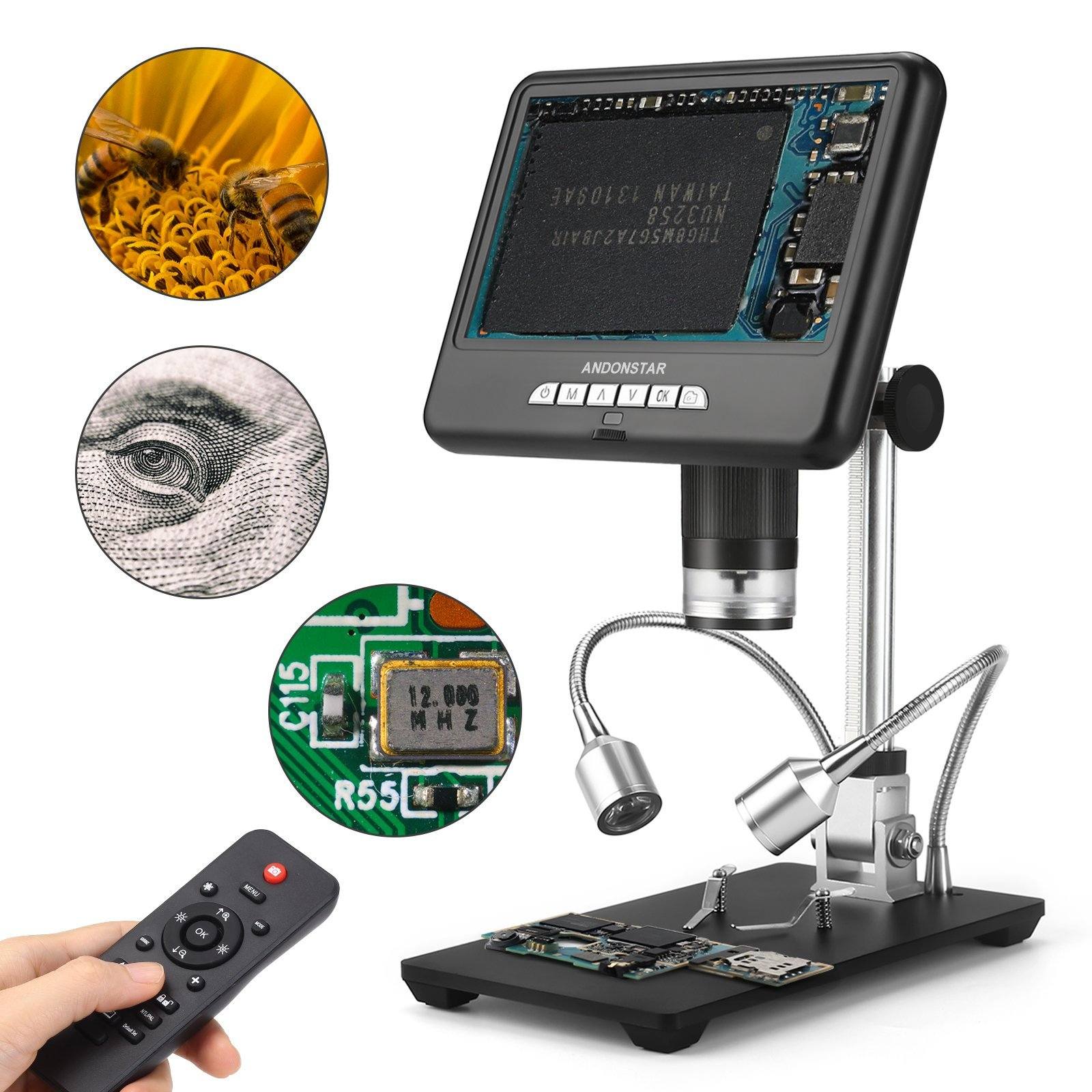 Andonstar AD207 7-inch LCD Screen 2MP 3D Digital Microscope for PCB Soldering